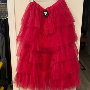 FASHION NOVA LAYERED TULLE SHIRT